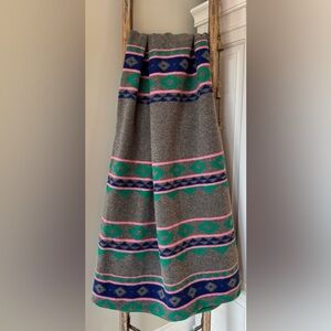 Wool Blanket Throw 90” x 69”